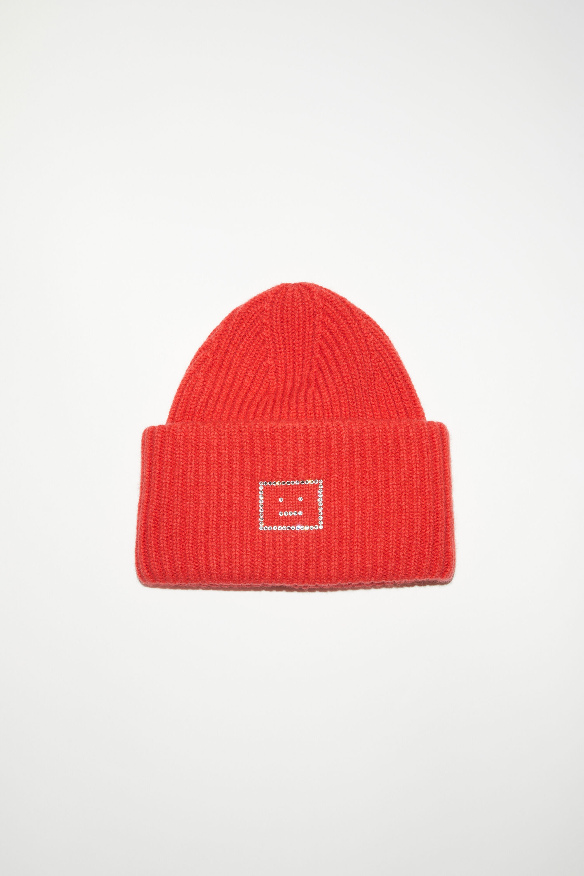 Acne Studios Large face logo beanie - Sharp red