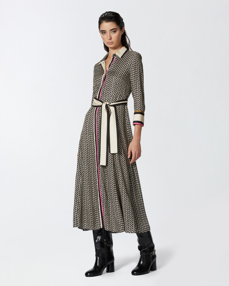 LONG SHIRT DRESS WITH FOULARD PRINT 3