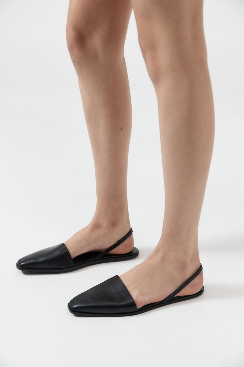 ST. AGNI Sling Back Flat - Black outlook