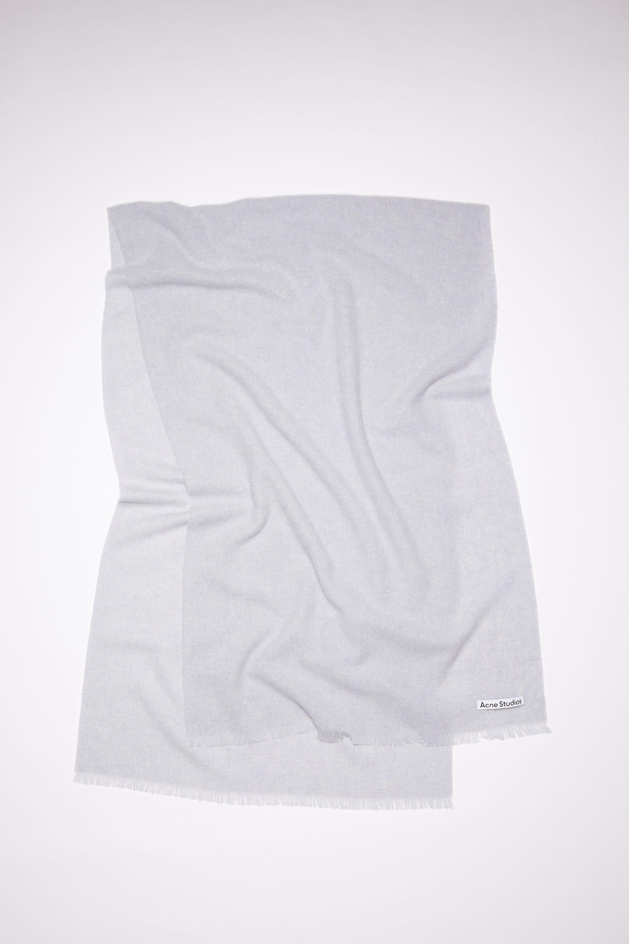 Soft wool scarf - Light Grey Melange - 1