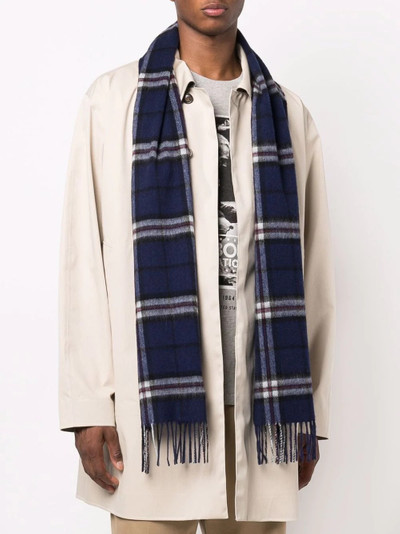 Barbour tartan-print knitted scarf outlook