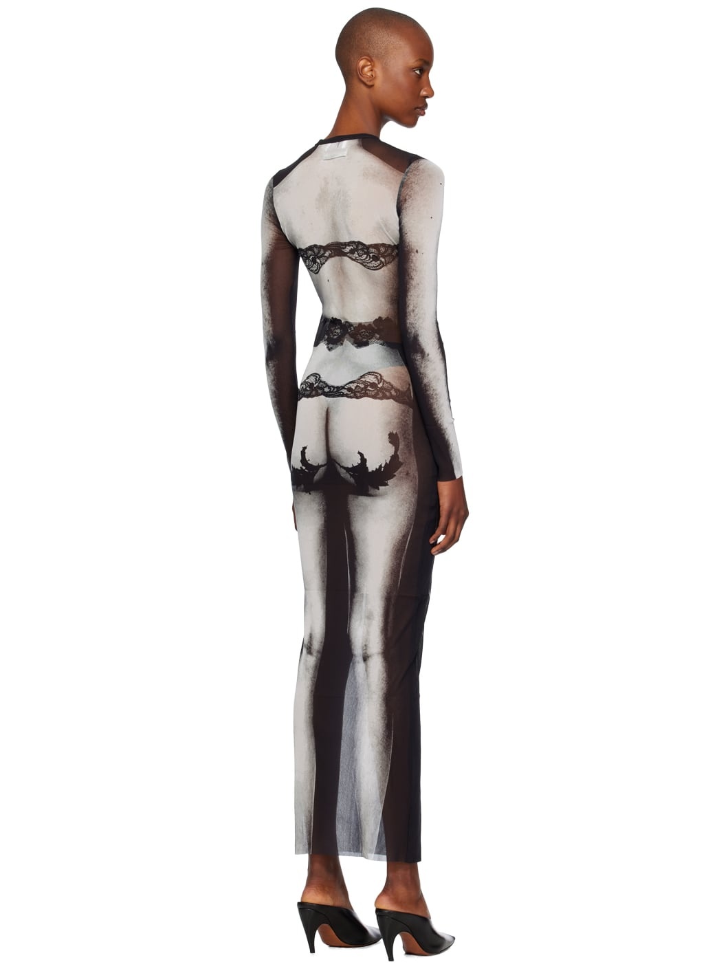 Black Printed Maxi Dress - 3