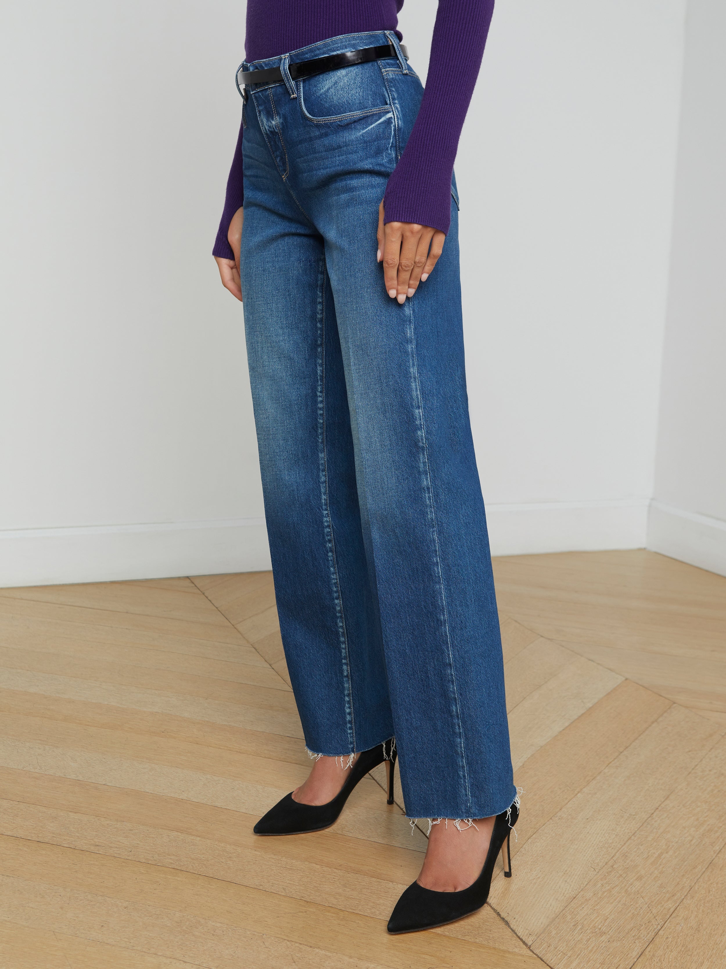 Tiana Raw-Hem Wide-Leg Jean - 4