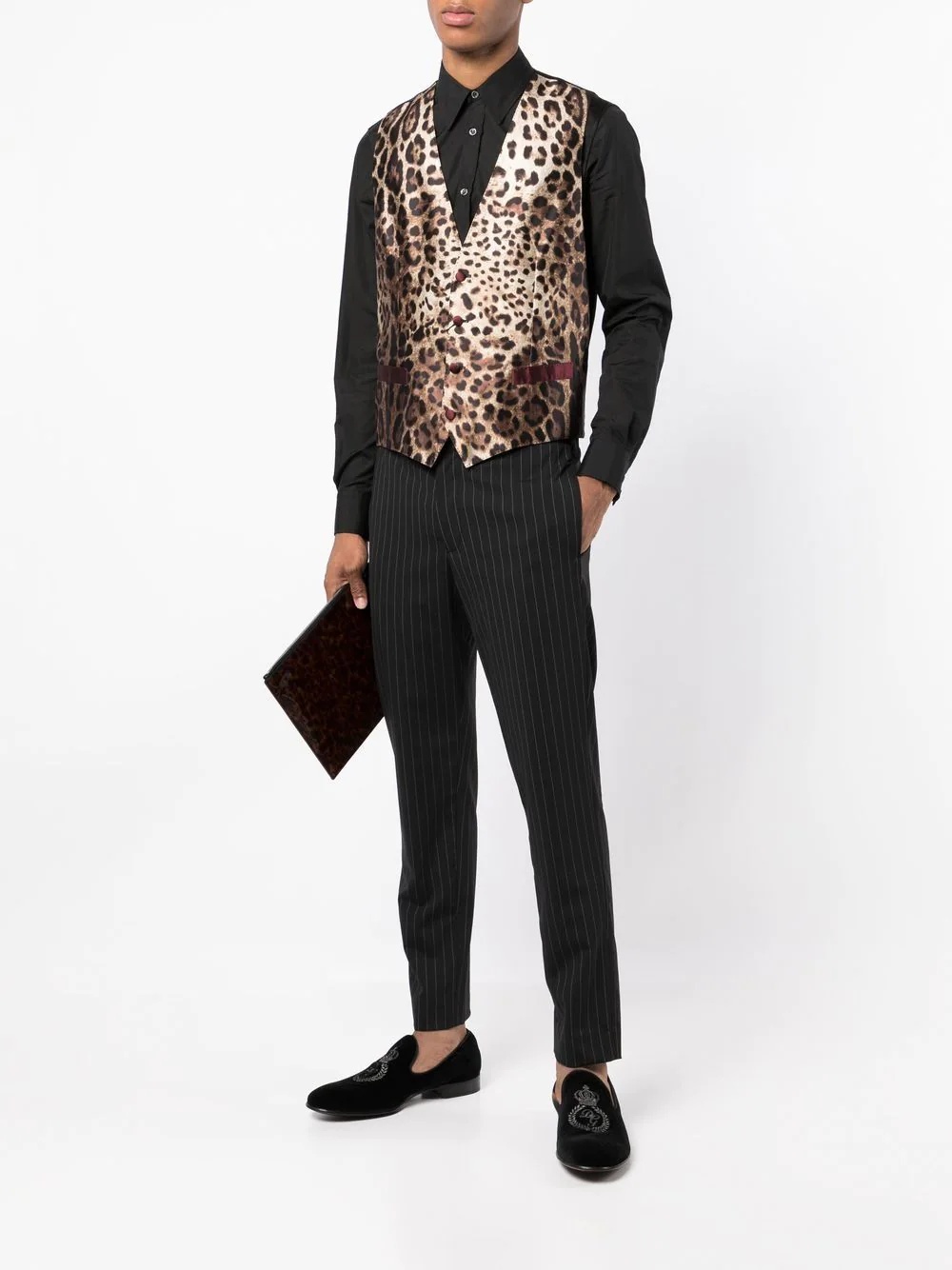 leopard-print tailored waistcoat - 2