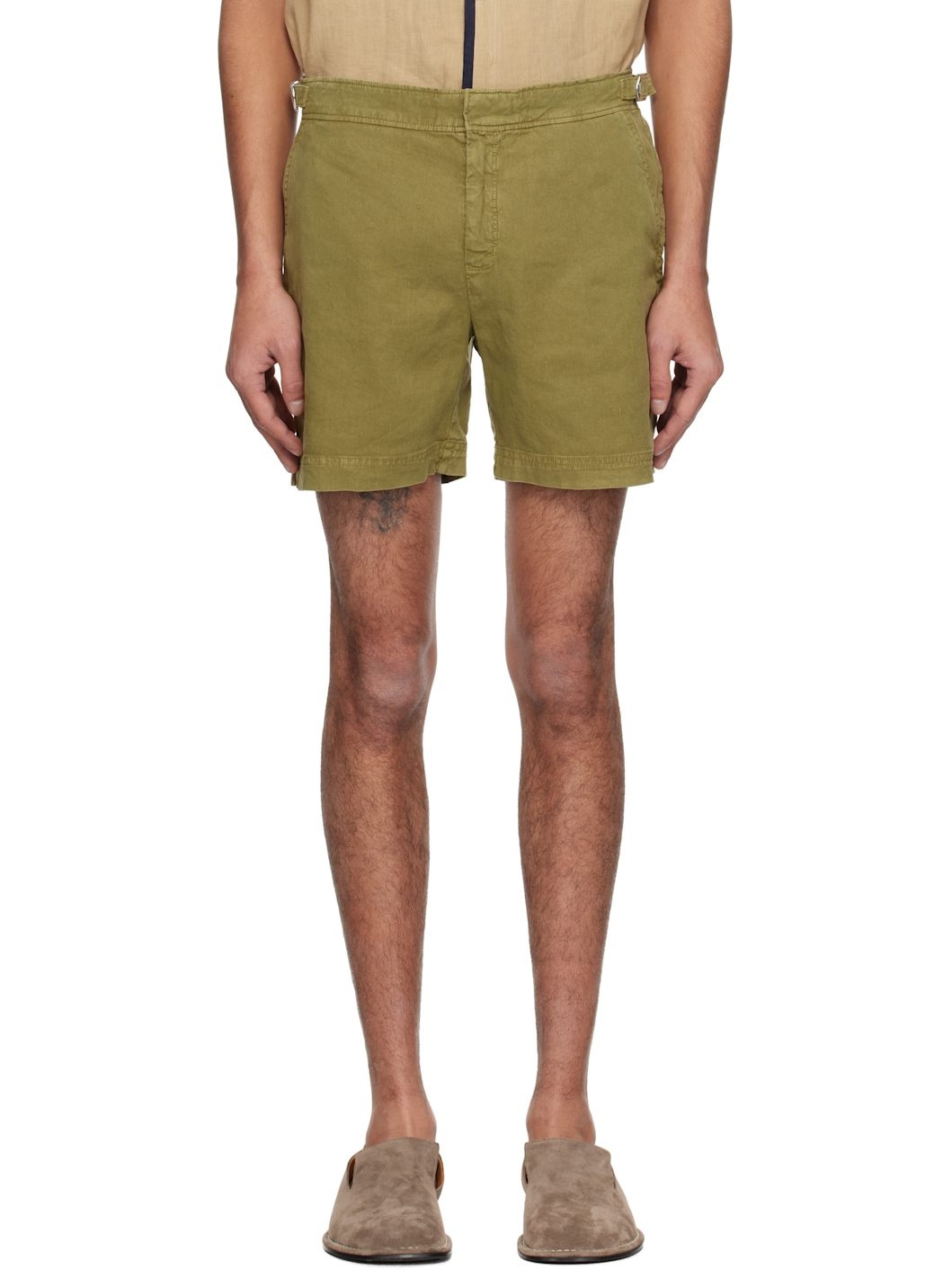 Khaki Bulldog Garment Dye Shorts - 1