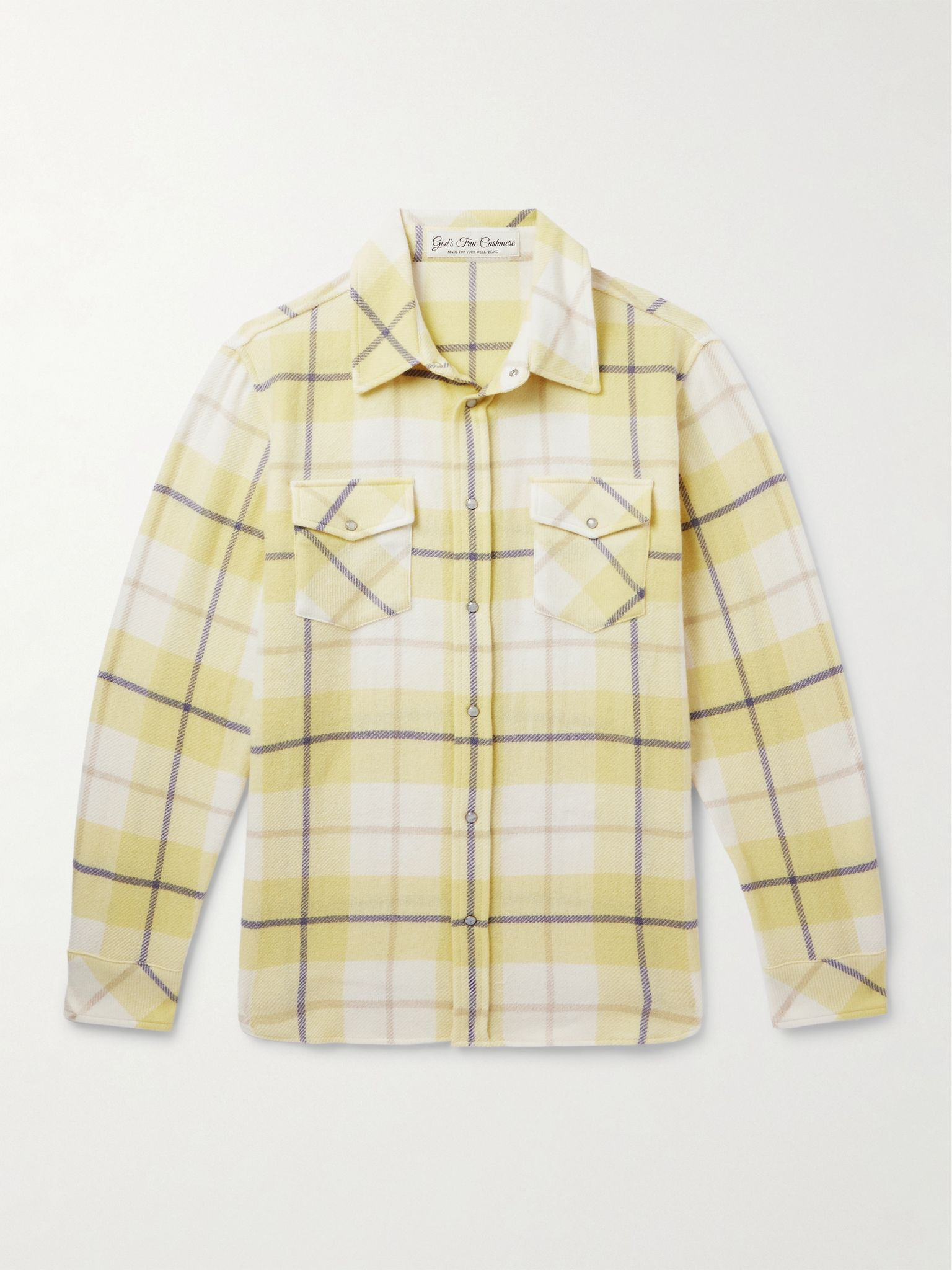 Dreamer Checked Cashmere Shirt Yellow - 1