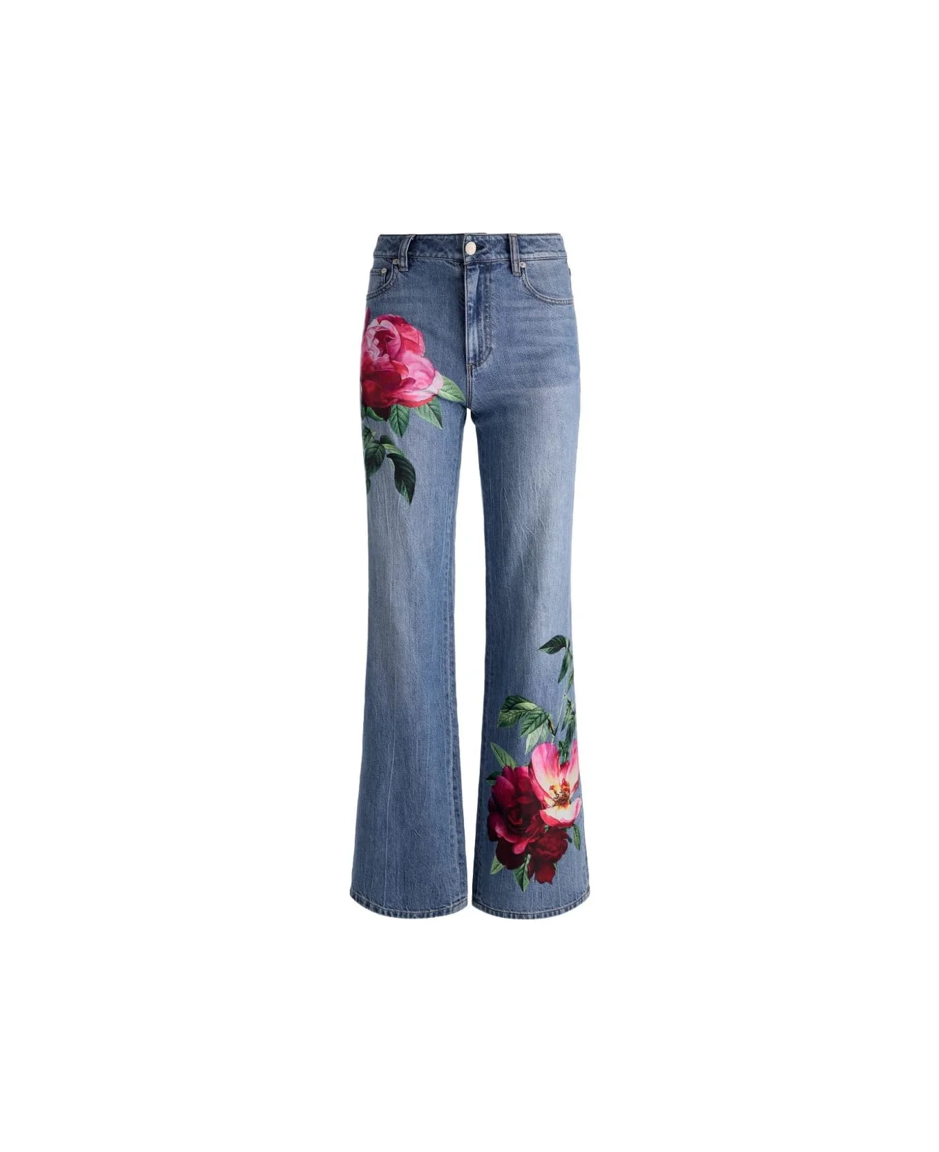 Embroidered Denim Jeans - 1