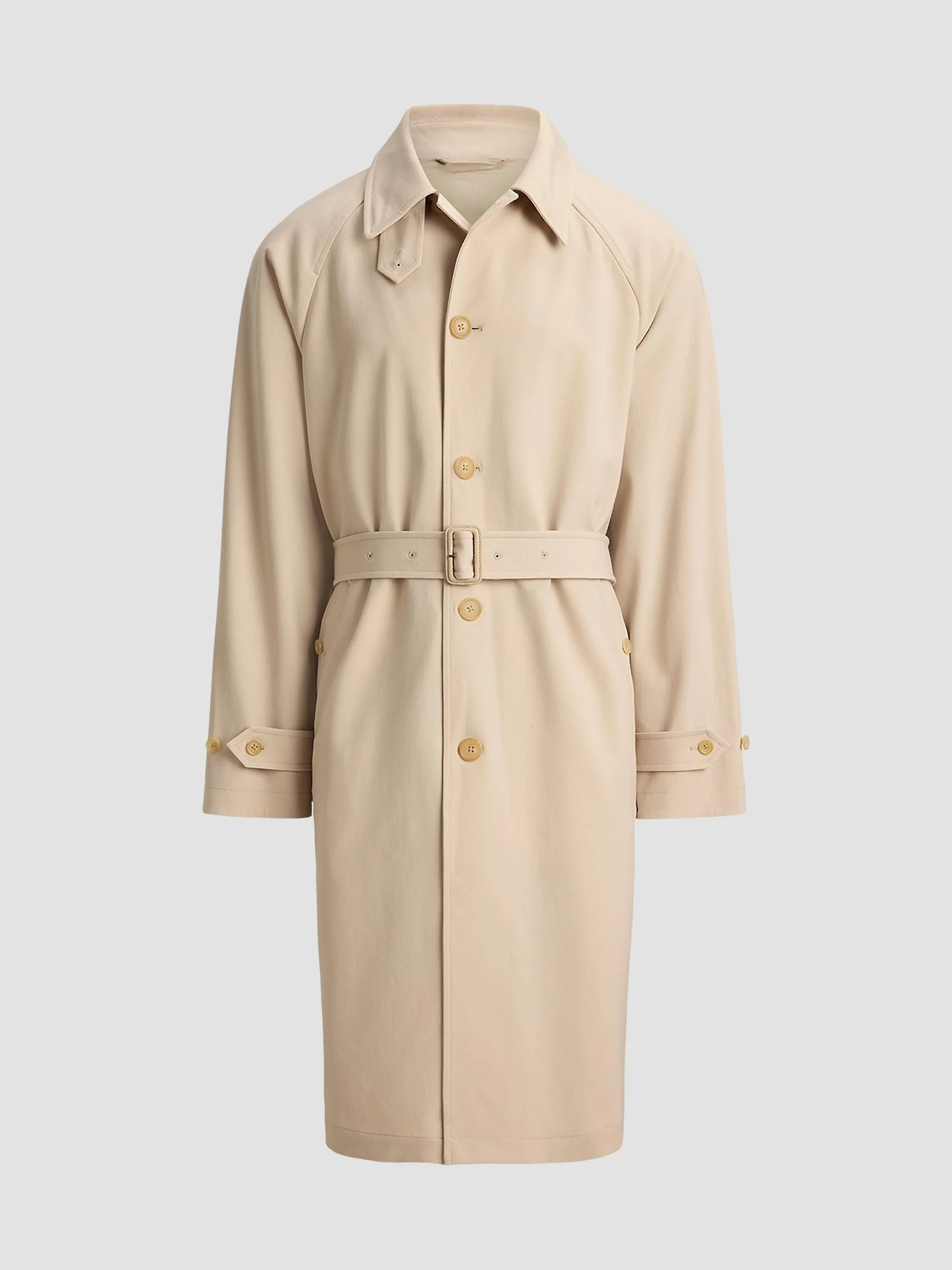 Men's Hand-Tailored Wool-Blend Balmacaan Coat - Champagne - 1