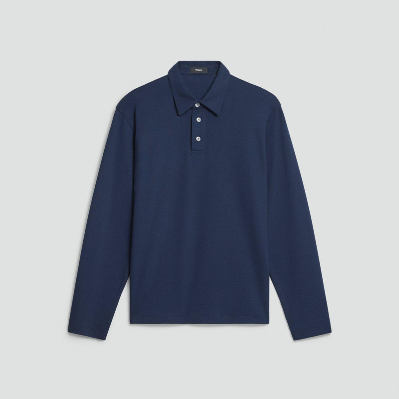 Relaxed Long-Sleeve Polo Shirt in Cotton Jersey 1