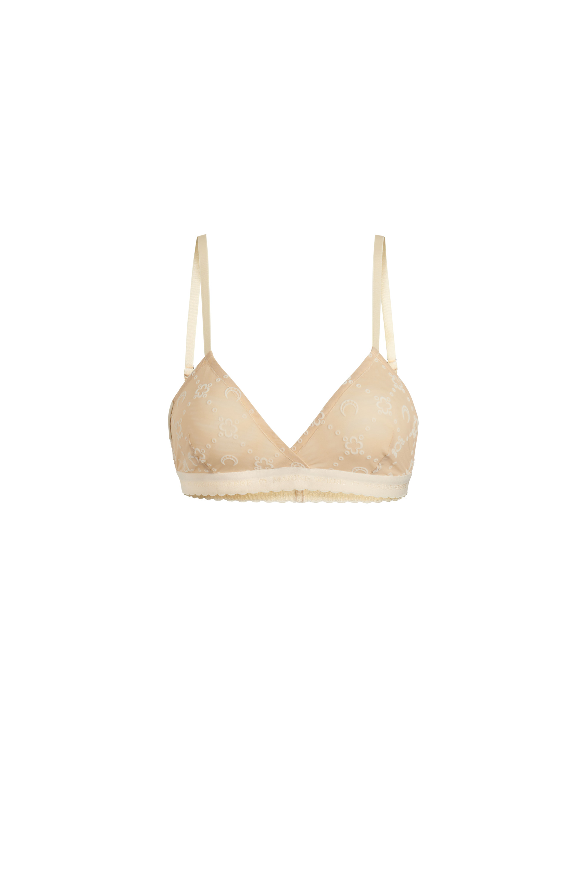 Moonogram Flocked Mesh Bra - 1