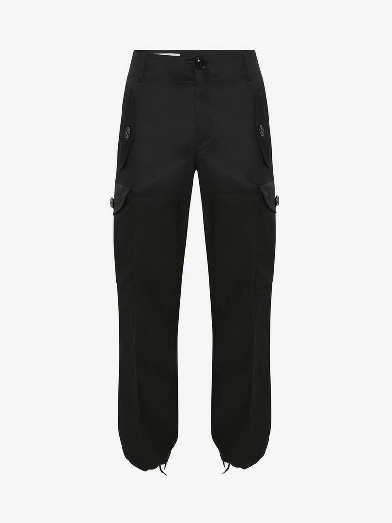Men's Military Wide Leg Trousers in Black 1