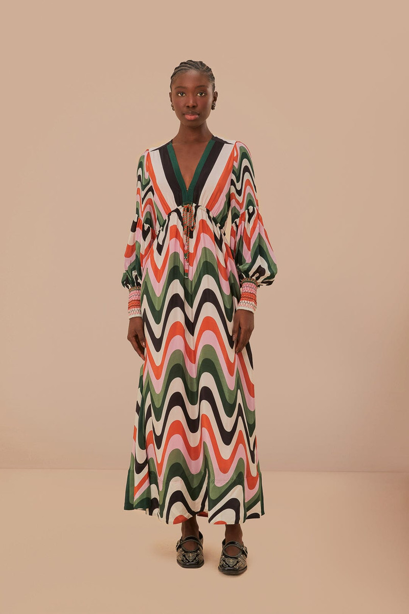 Multicolor Wave Gradient Maxi Dress 1