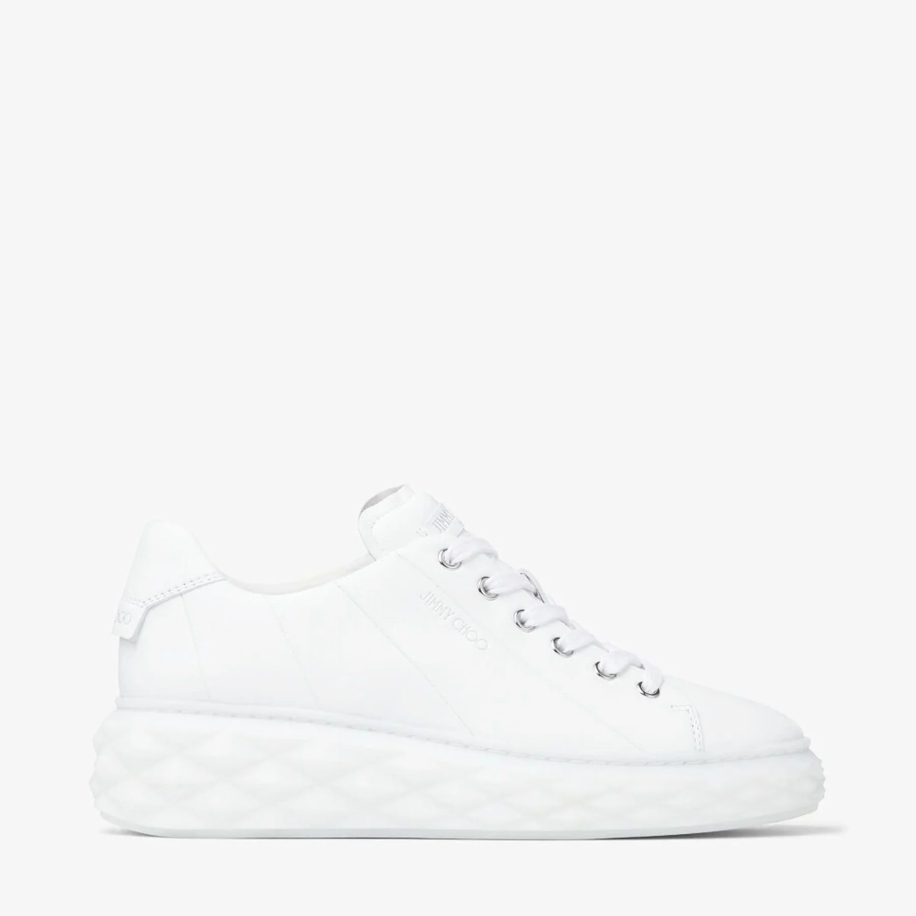 Diamond Light Maxi/F
White Nappa Leather Low-Top Trainers with Platform Sole - 1