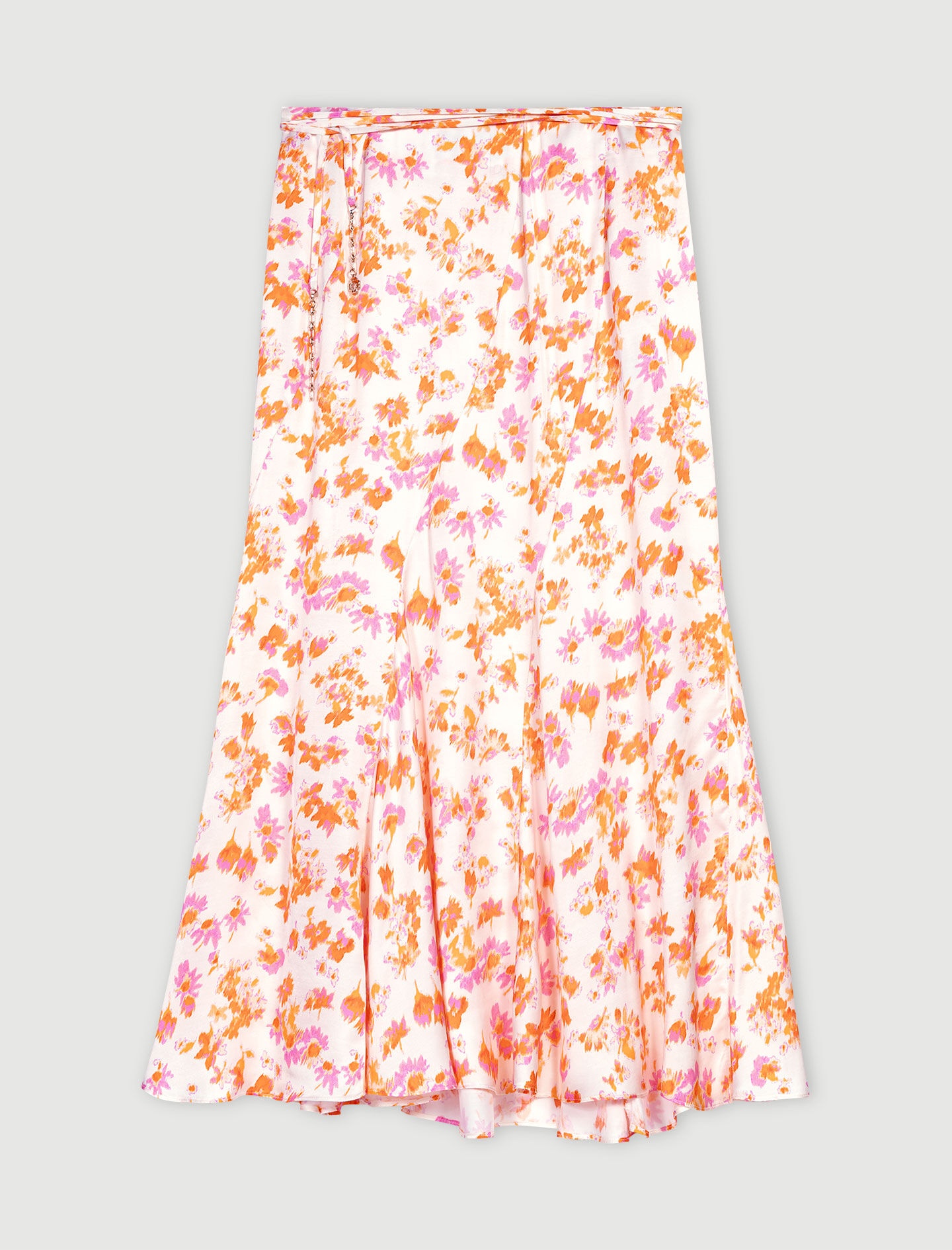 Satin-effect floral skirt - 1