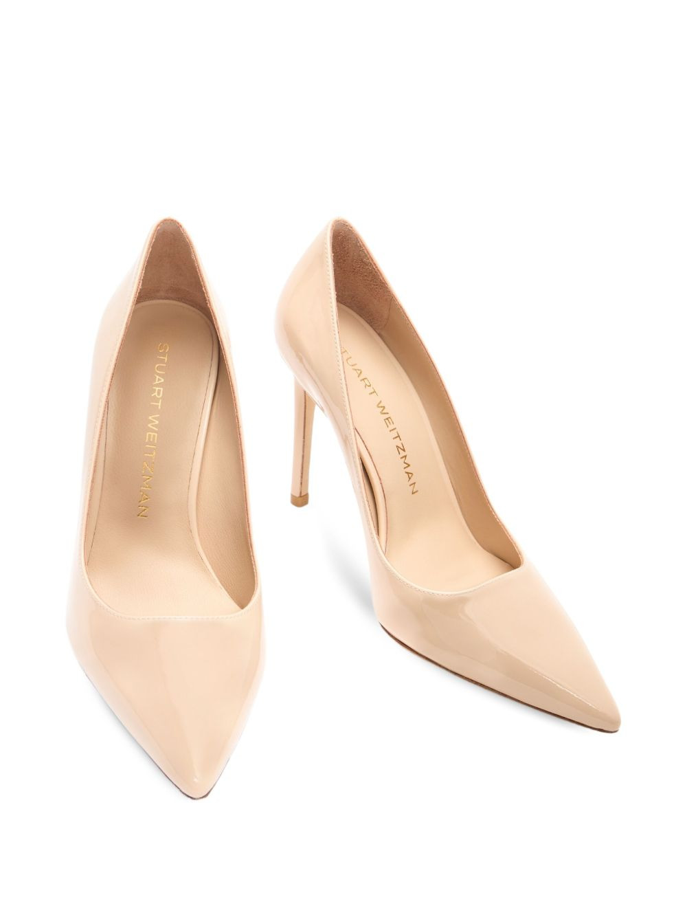 100mm Stuart power pointed-toe patent pumps - 3