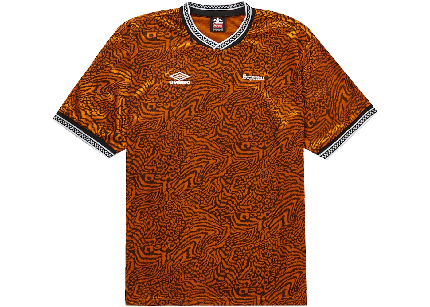 Supreme Umbro Jacquard Animal Print Soccer Jersey Orange - 1