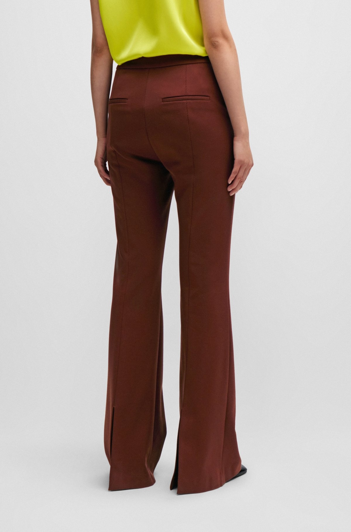 REGULAR-FIT TROUSERS IN STRETCH TWILL WITH FLARED LEG - 4
