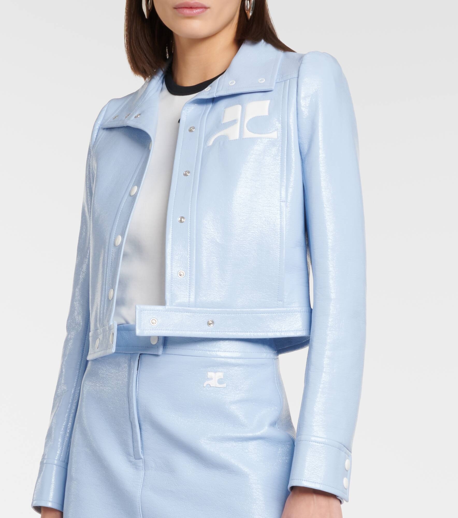 Reedition cropped vinyl jacket - 4