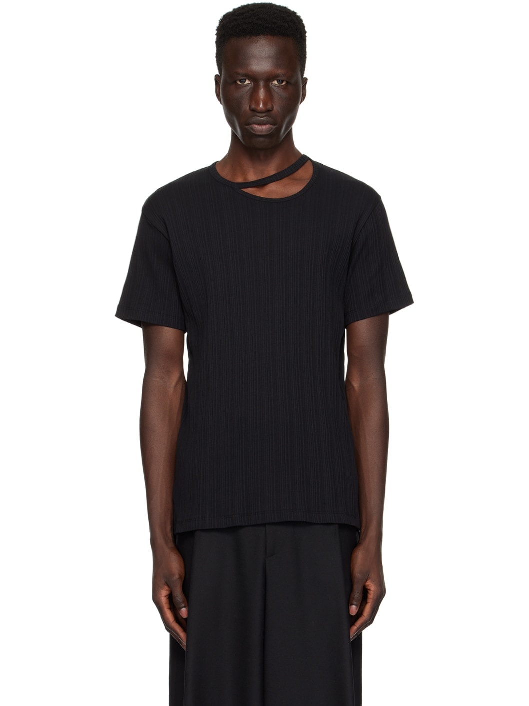Black Cutout T-Shirt - 1