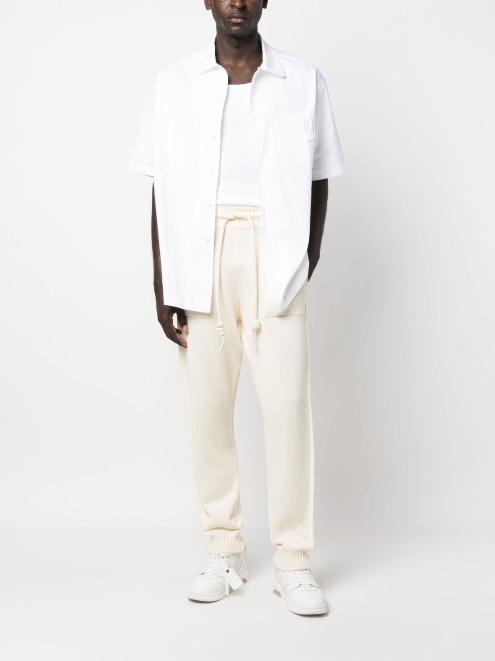 Diag-stripe knitted track pants - 2