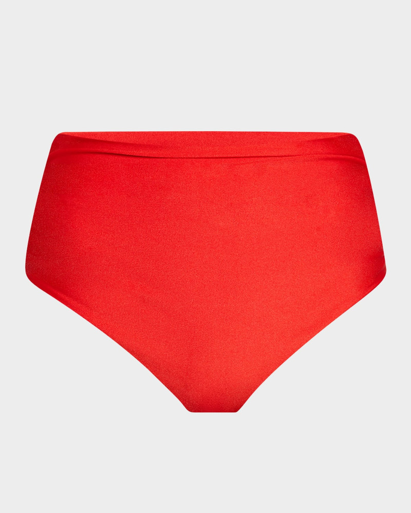 Teya Ruched High-Waist Bikini Bottoms 1