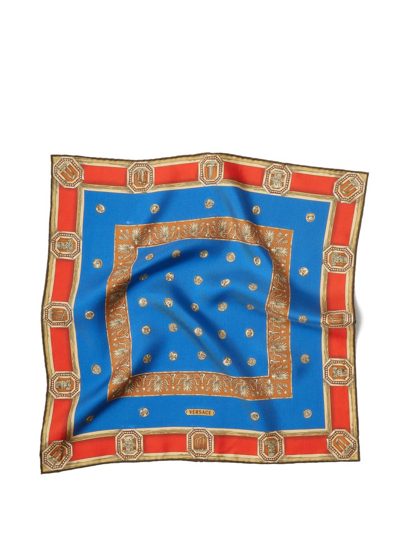 printed silk twill scarf 45 cm 1