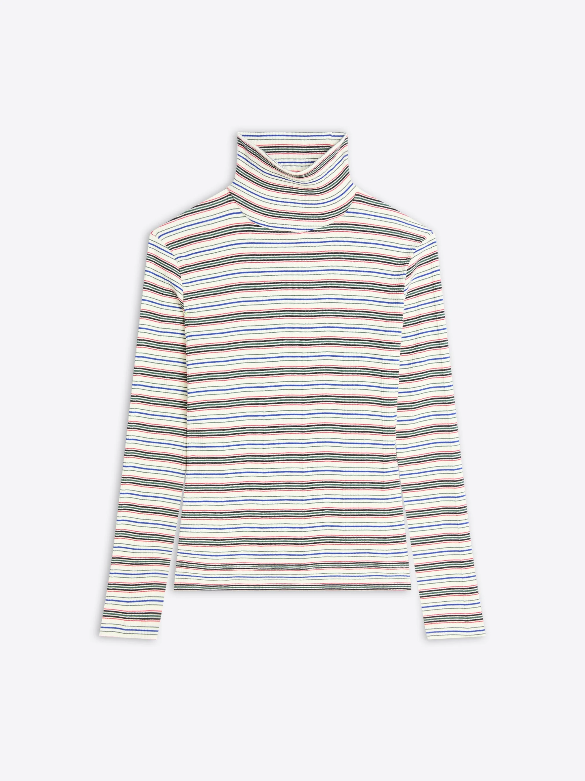 RIBBED COTTON TURTLENECK TEE - 1