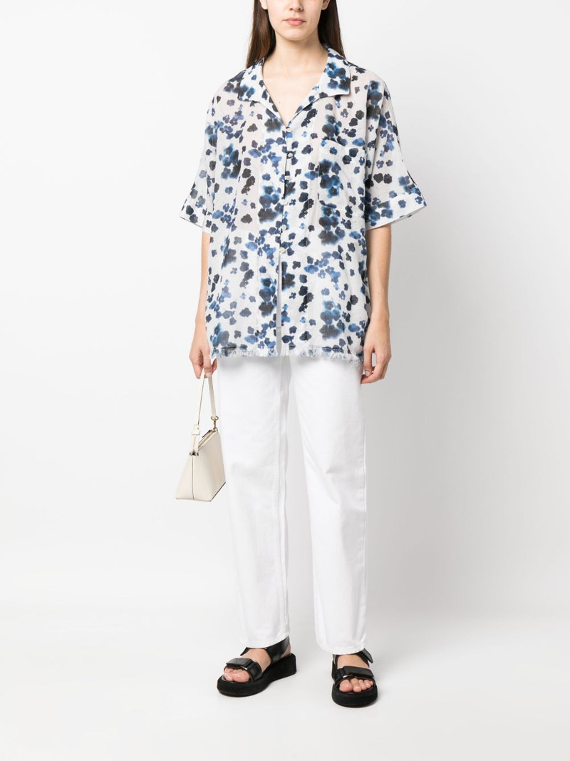 EMPORIO ARMANI Mare abstract-print cotton shirt outlook