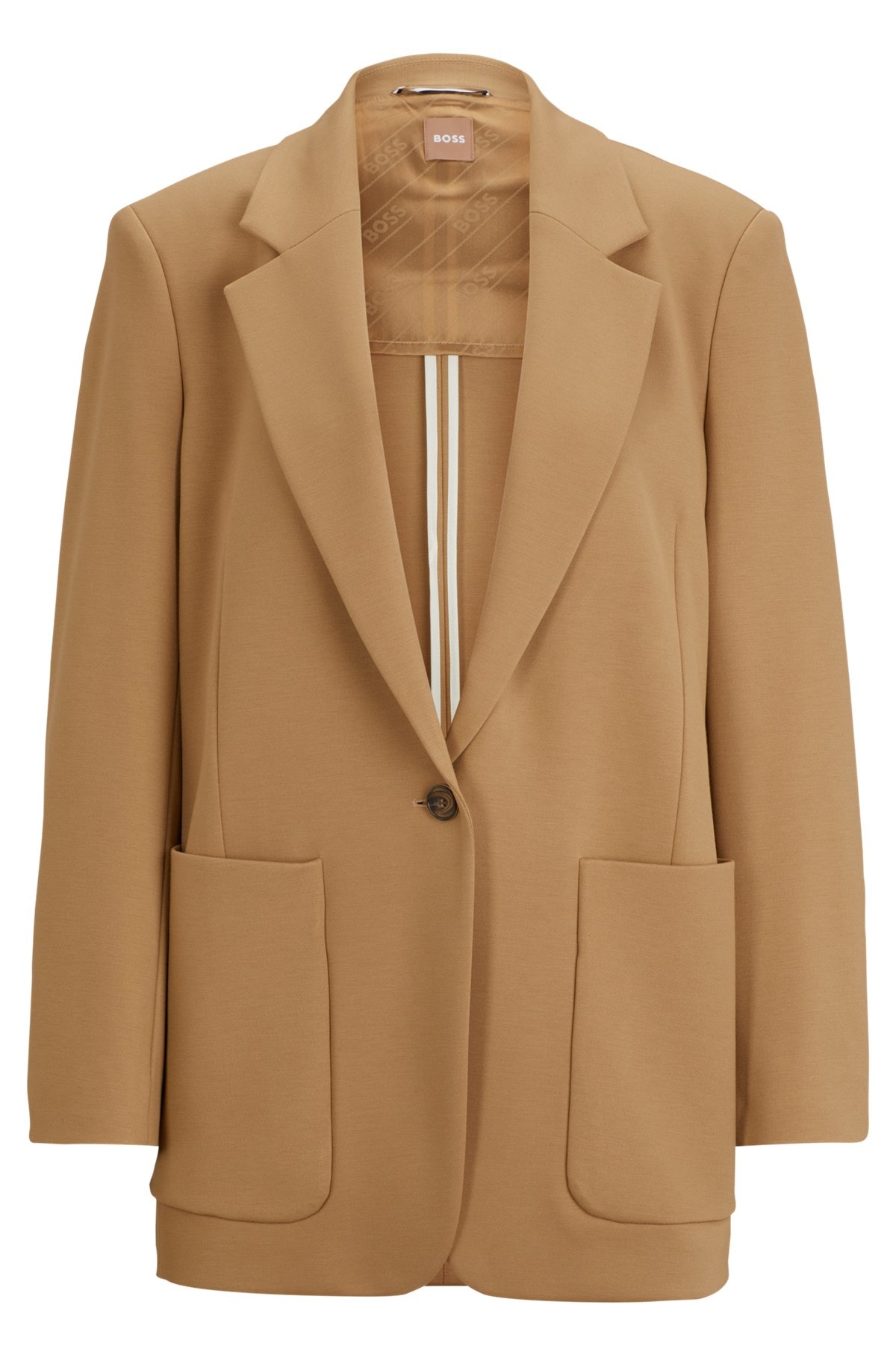 RELAXED-FIT JACKET IN STRETCH JERSEY WITH HALF LINING - 1
