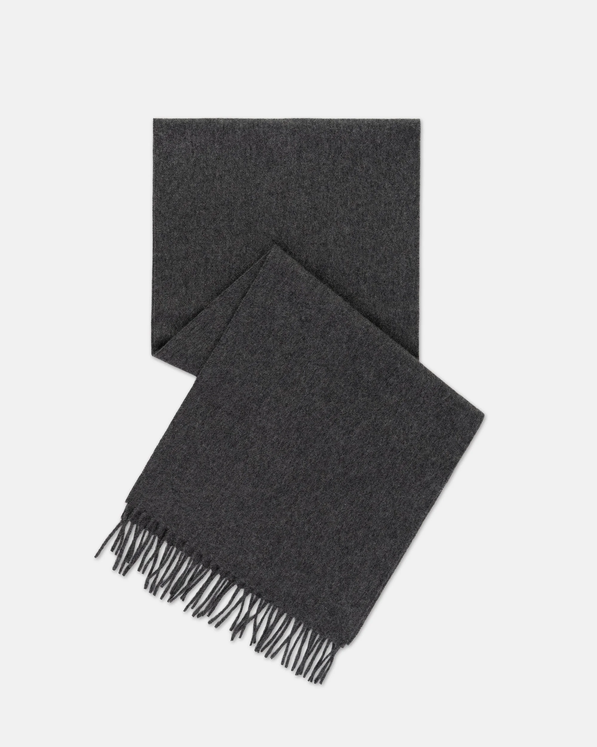 MADE-IN-ENGLAND SOLID CHARCOAL CASHMERE MUFFLER - 1