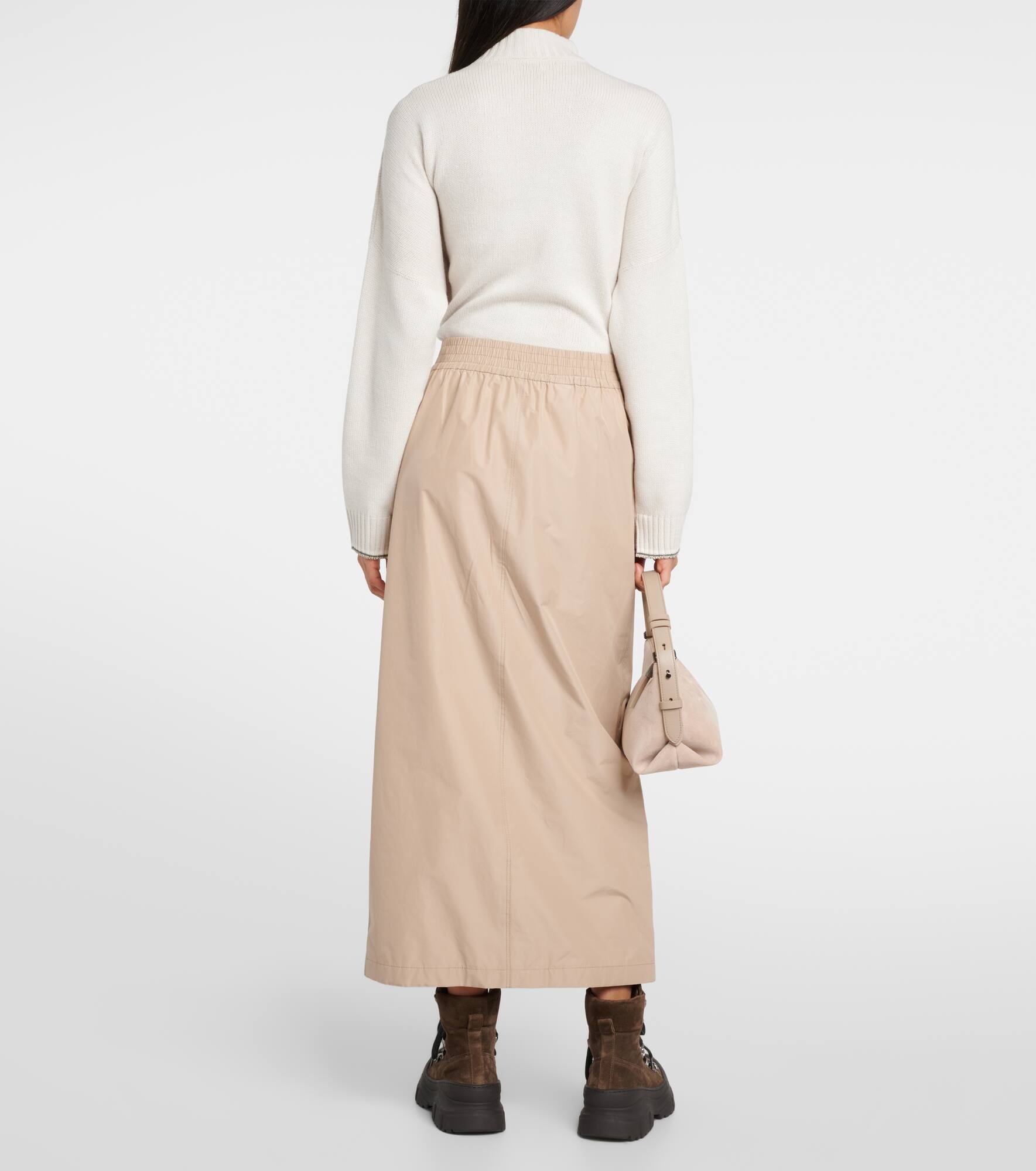 Zip-up taffeta maxi skirt - 3