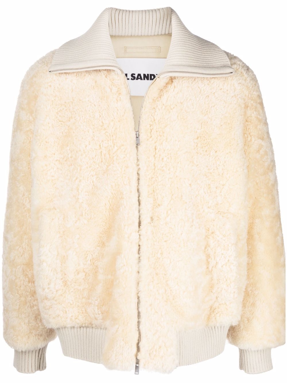 high neck faux fur jacket - 1