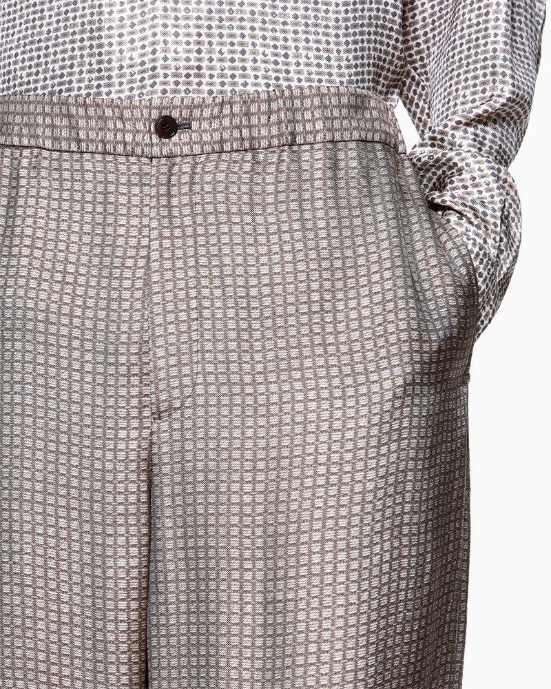 PRINTED VISCOSE FLAT-FRONT TROUSERS 5