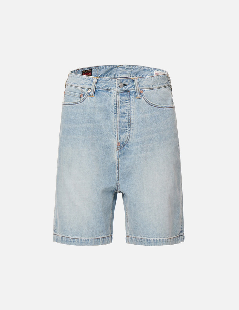 SLOGAN DAICOCK PRINT DENIM SHORTS 1