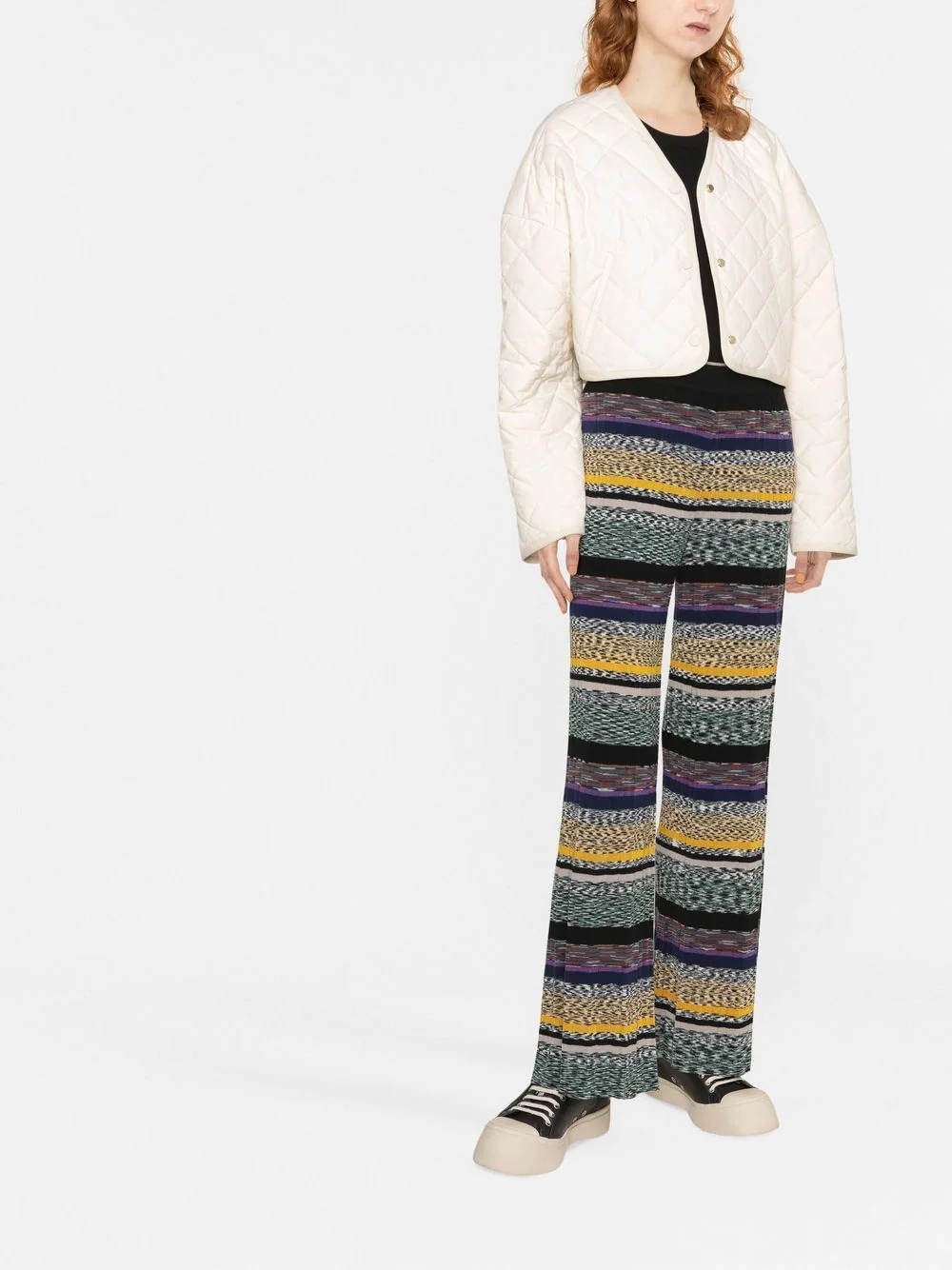 striped knitted trousers - 2