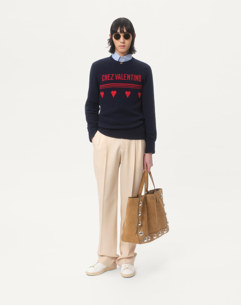 Valentino WOOL SWEATER WITH CHEZ VALENTINO JACQUARD MOTIF outlook