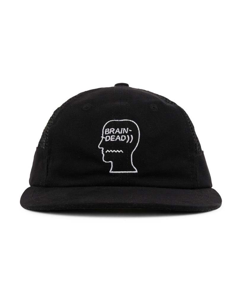 Mesh Panel Logohead Engineer Hat - Black 1