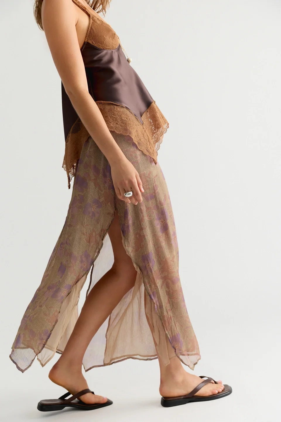 Karis Crinkle Midi Skirt - 1