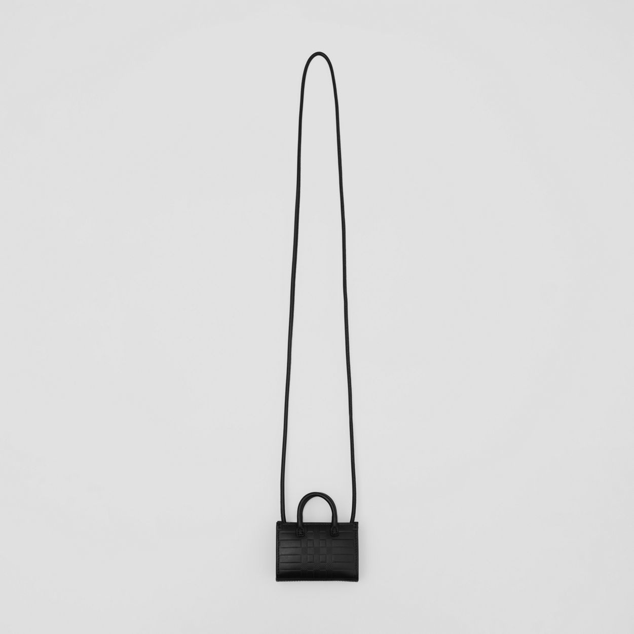 Embossed Check Leather Micro Bag - 1