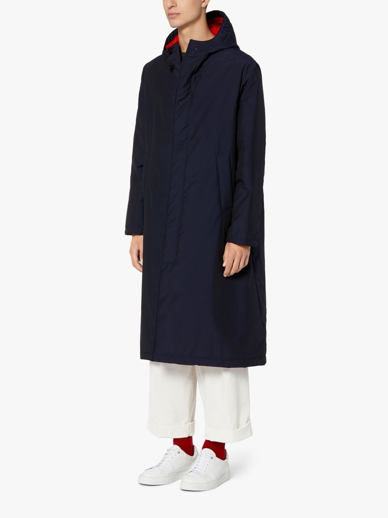 FIRENZE NAVY RAIN SYSTEM WOOL BLEND HOODED THINDOWN PARKA | GMF-301 4