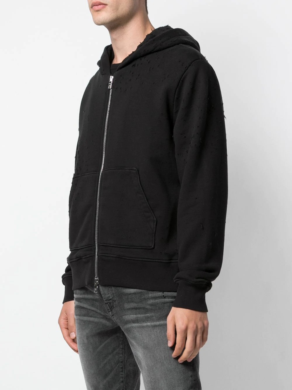 distressed detail hoodie - 3