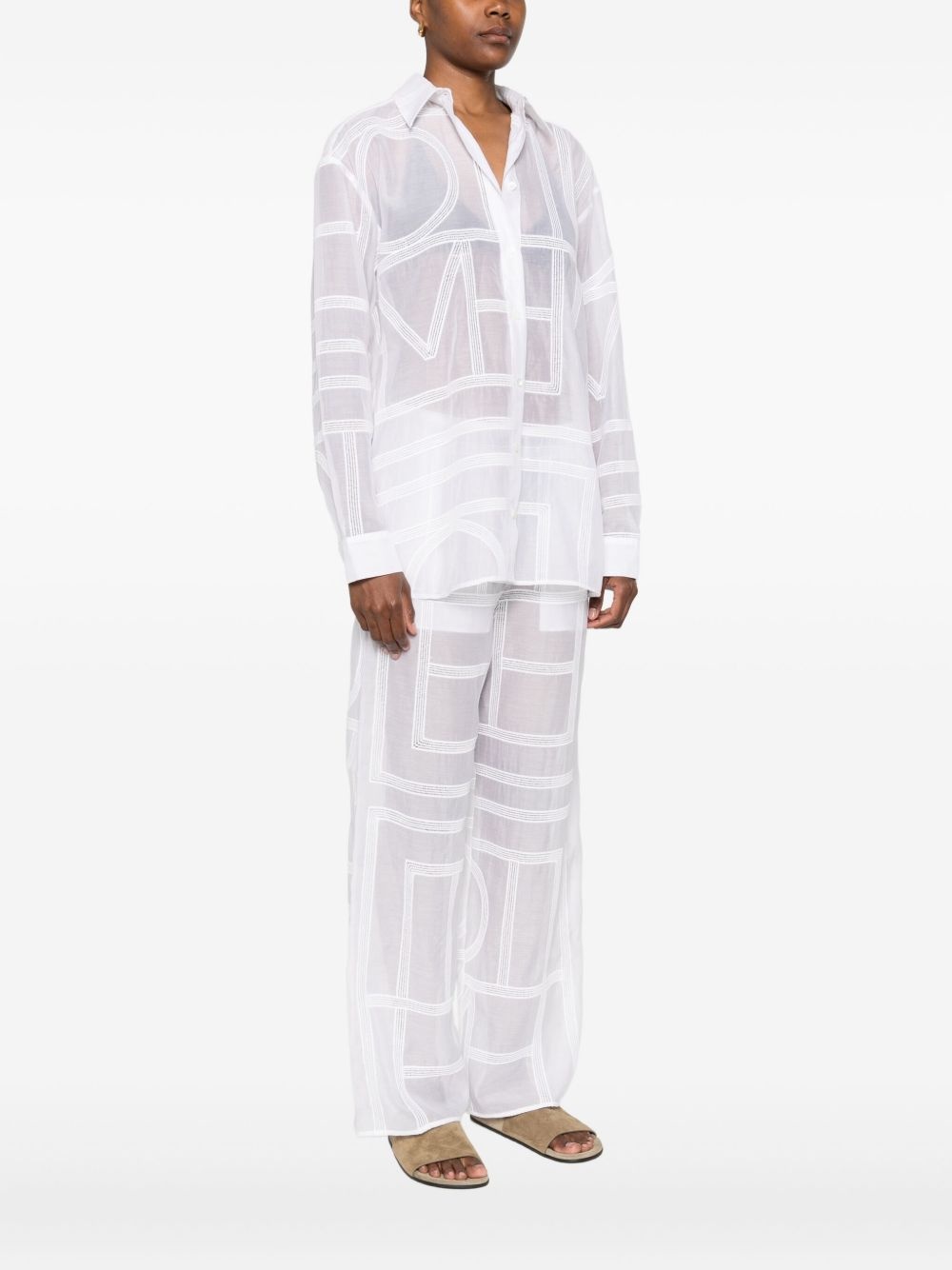 geometric-pattern cotton shirt - 3