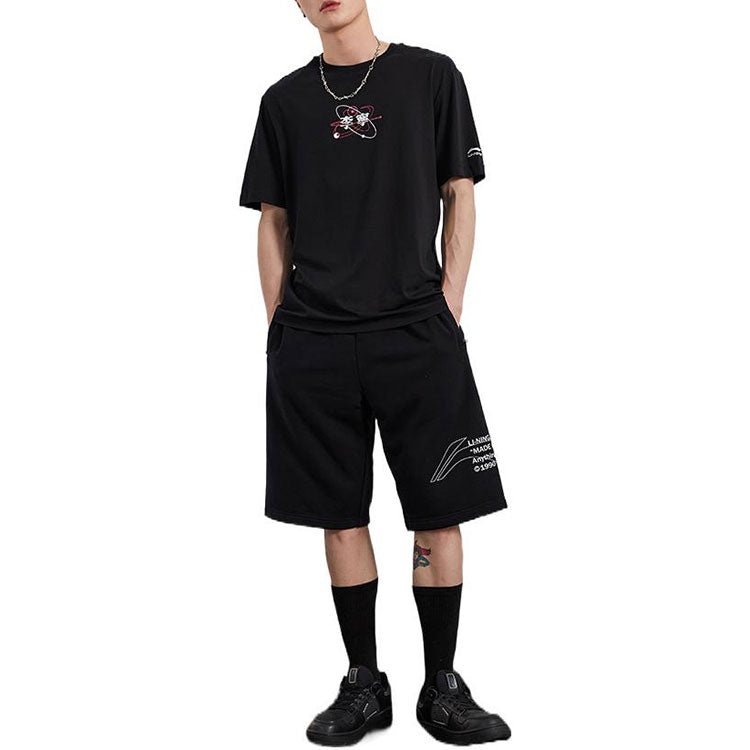 Li-Ning Graphic Loose Fit Short Sleeve T-shirt 'Black' AHSR153-1 - 3