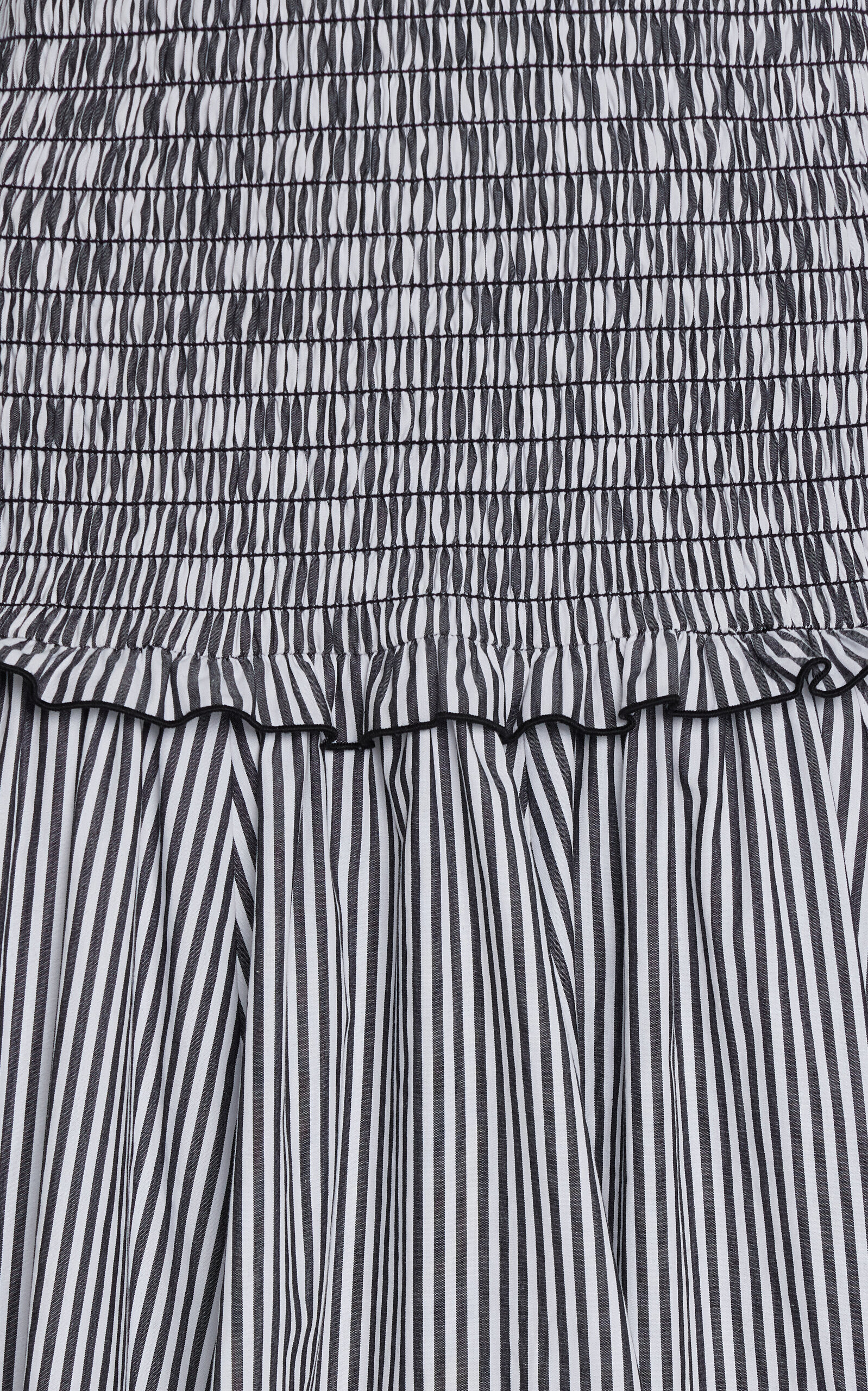 The Josie Smocked Pima Cotton Midi Dress black/white - 6