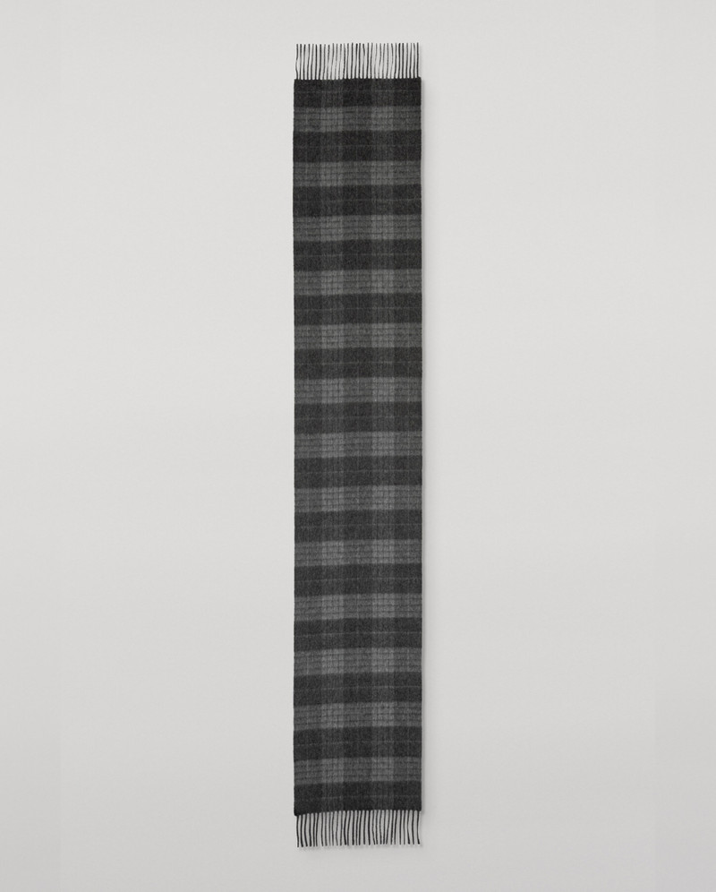 Vintage Check Grey Cashmere Scarf 3