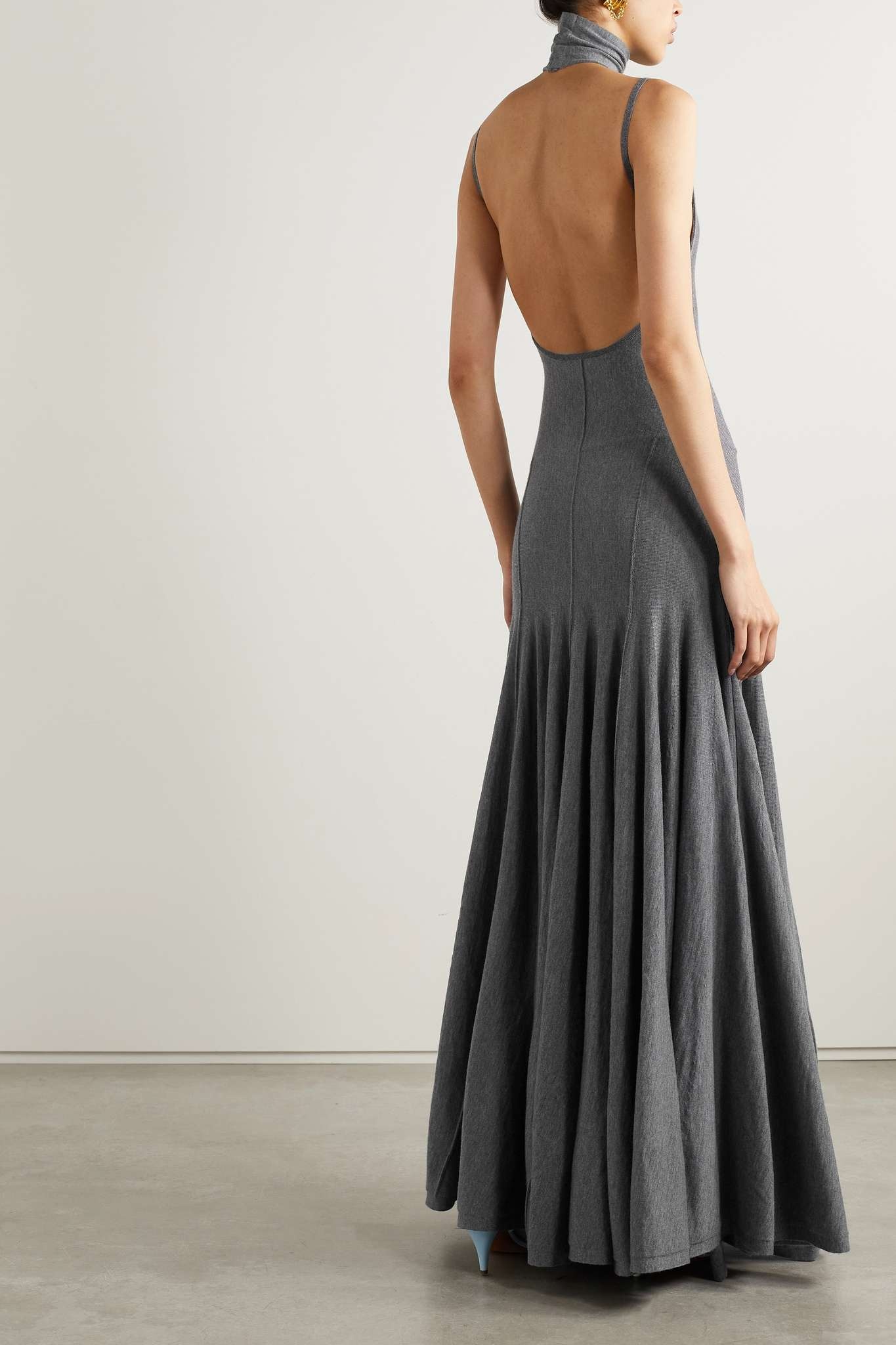 Romee open-back draped merino wool maxi dress - 3