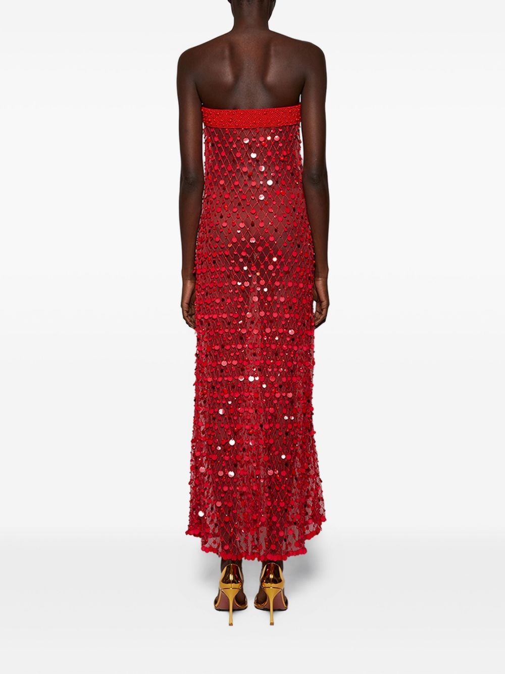 sequin-embellished midi dress - 5
