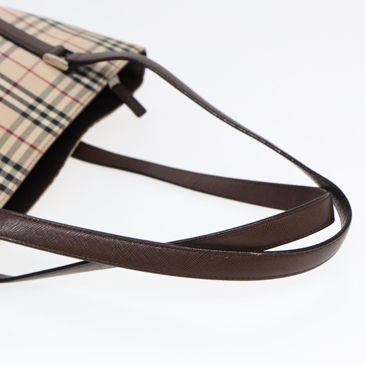 Burberry Nova Check Tote Bag Canvas Beige Brown Silver - 8
