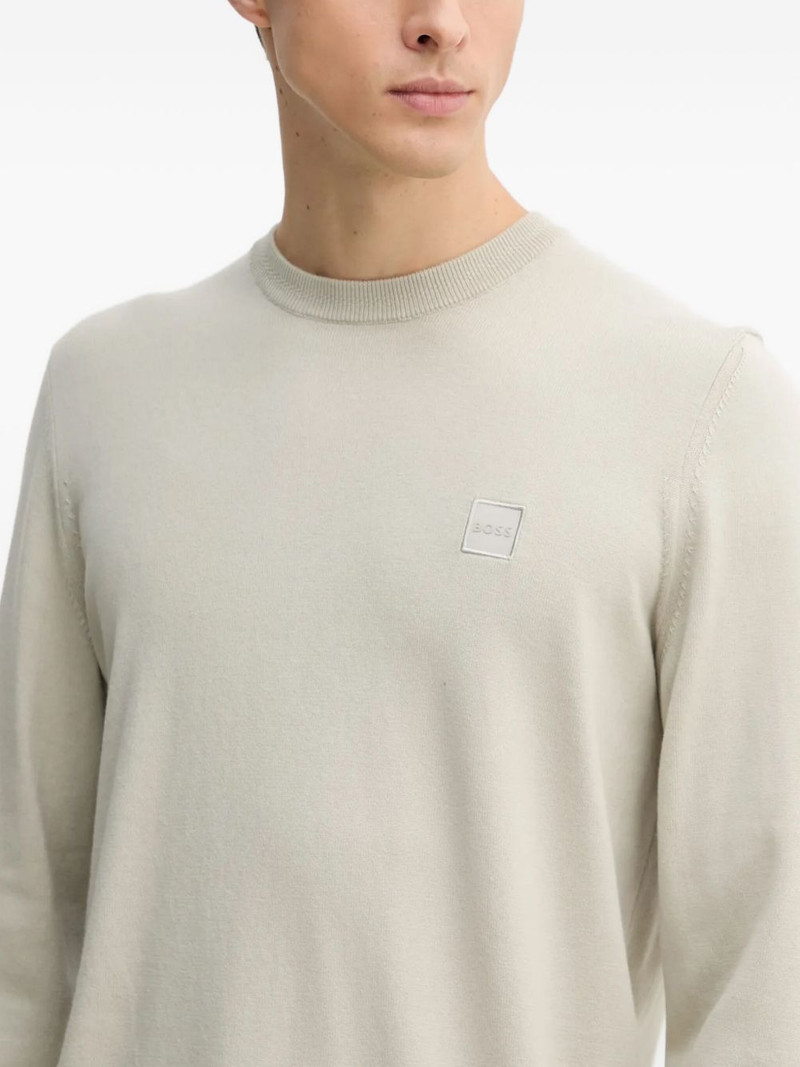 logo-plaque cotton sweater 4