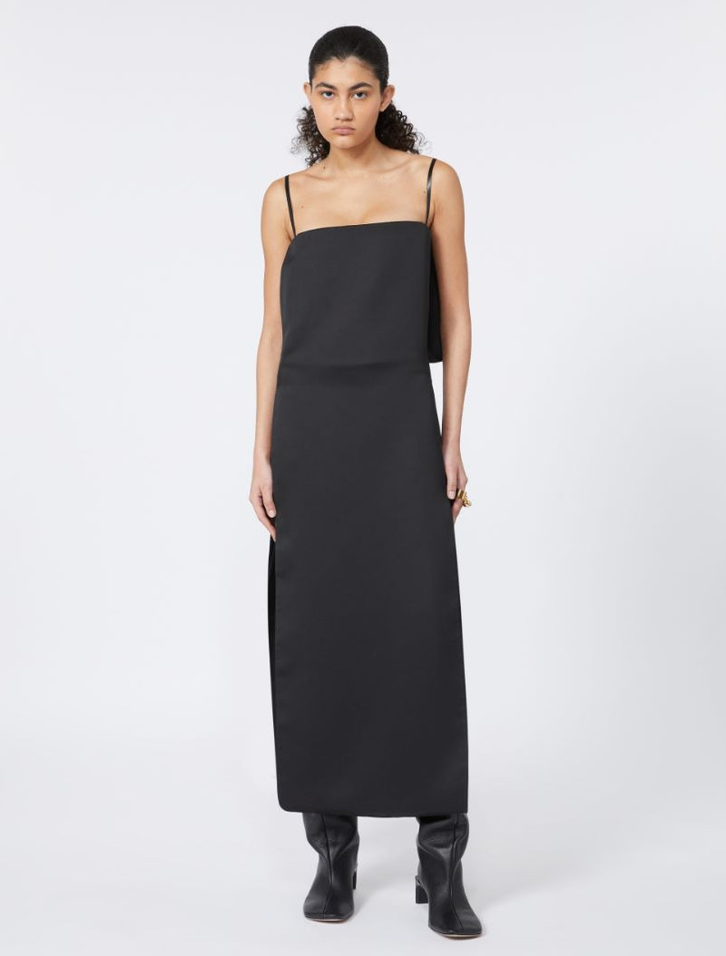 Sportmax Long dress with thin shoulder straps - RUNWAY - BLACK outlook